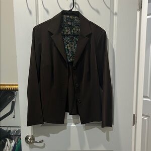 Courtenay Brown Blazer with Patterned Lining